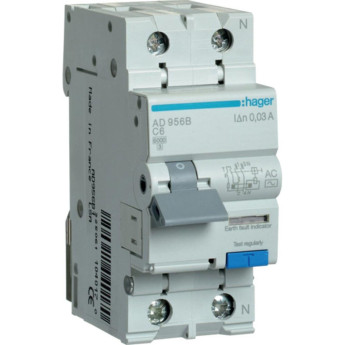 Дифференциальный автомат HAGER 1P+N 6kA C-32A 30 мА Тип AC, ширина 2М